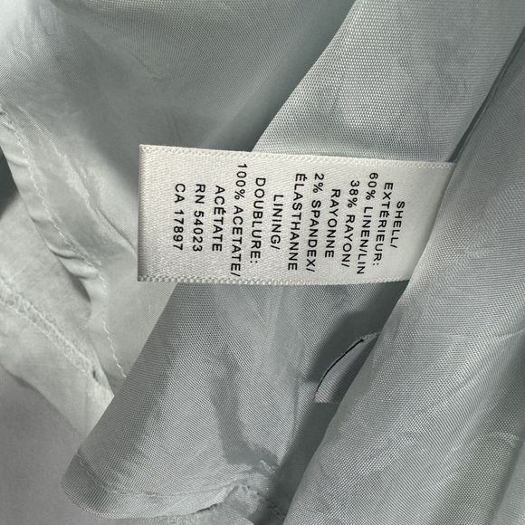 Banana Republic Linen Skirt Pale Blue Size 2 Stretch High Waist Midi A-Line - Picture 13 of 14